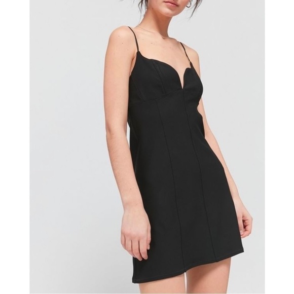 NWT Urban Outfitters Ari Plunging Bustier Mini Dress in Black M - Picture 1 of 10